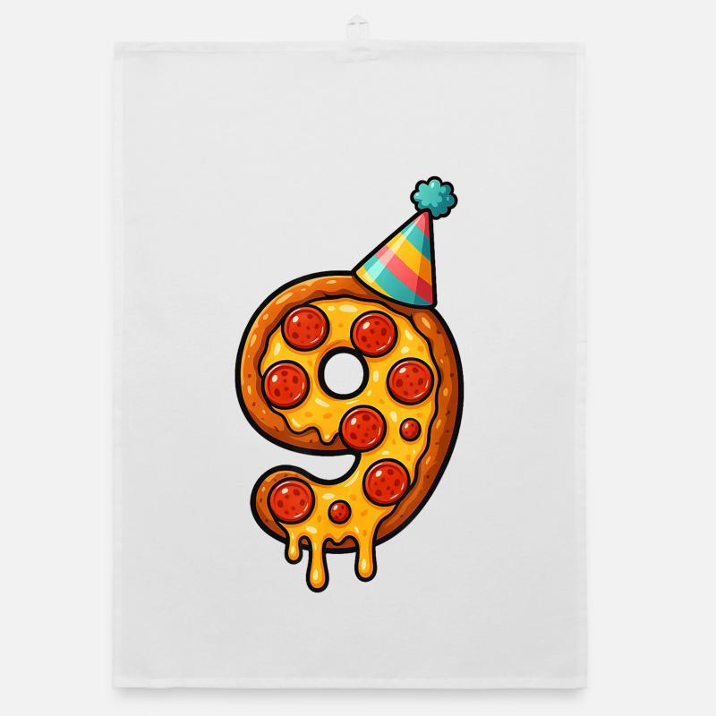 Pizza Slice Number Nine Celebration Organic dish towel