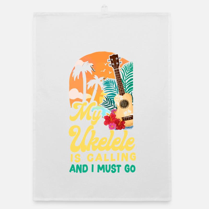 Hawaiian Ukulele Uke My Ukulele Is Organic dish towel