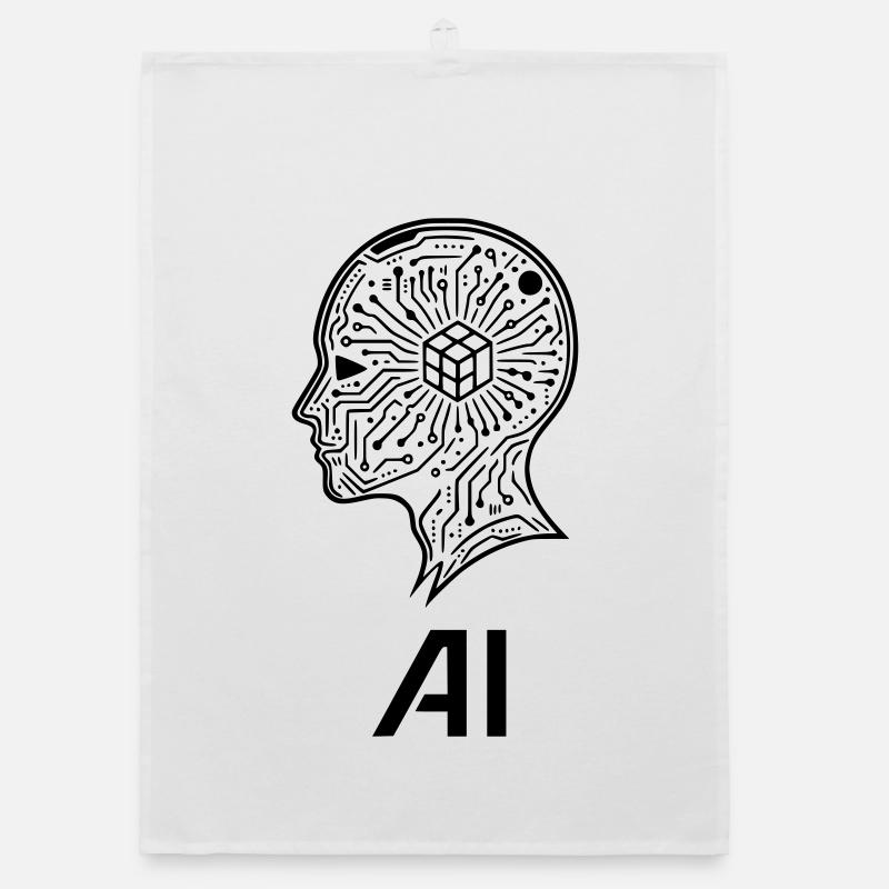 künstliche Intelligenz - Organic Geschirrtuch - Weiß