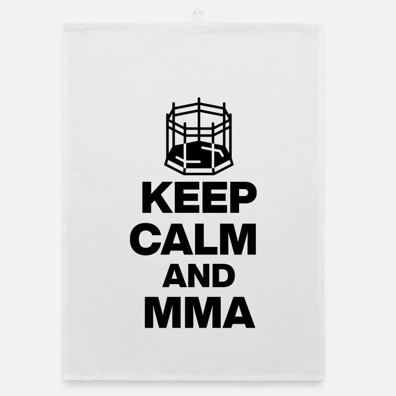 KEEP CALM AND MMA, OCTAGON FIGHT! NEANDERTHALS Organic dish towel