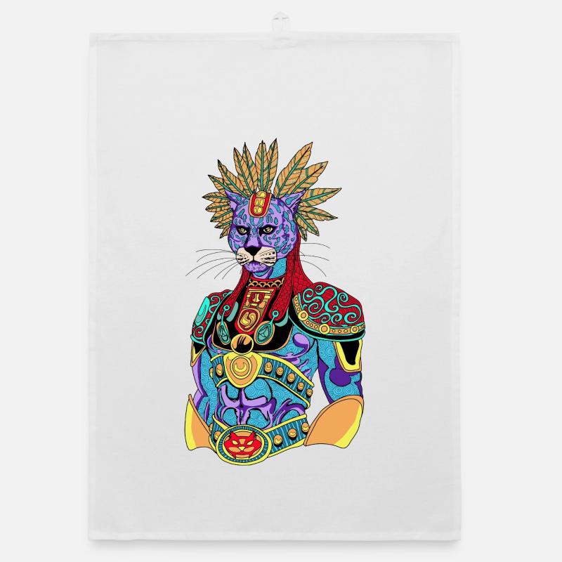 Regenbogenkatzen-Krieger Organic Geschirrtuch