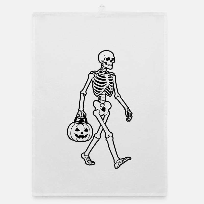 Skeleton Halloween Organic dish towel
