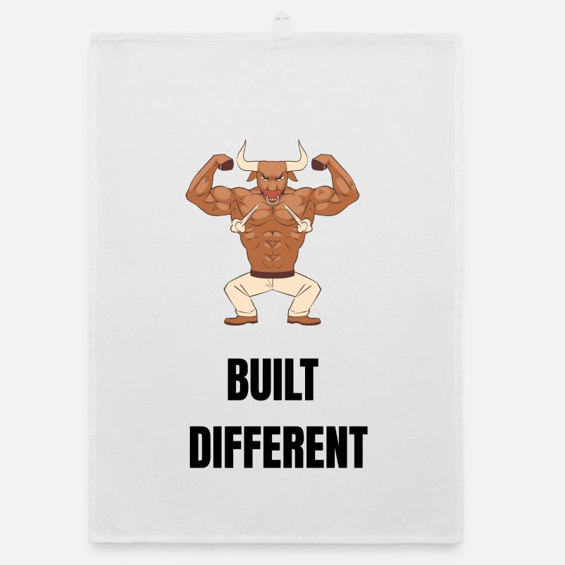 Built different - Organic dish towel - white