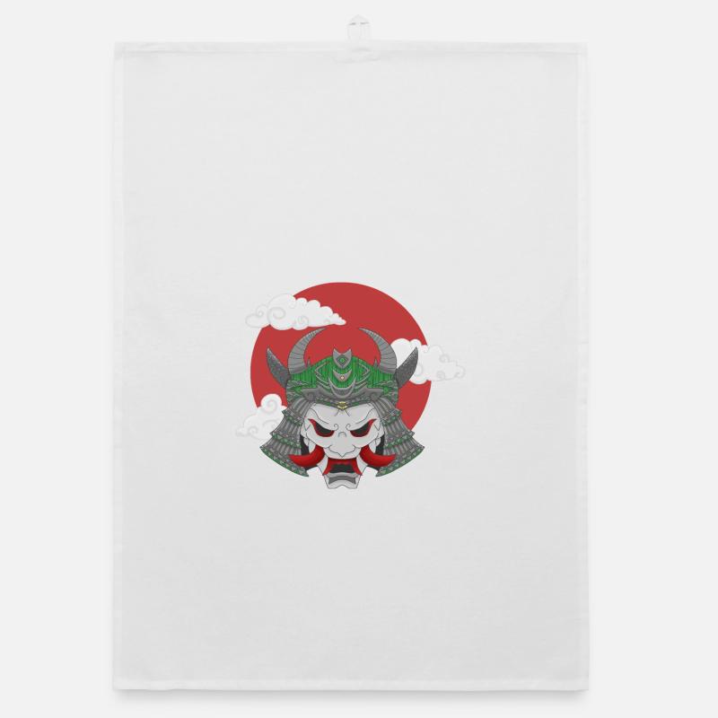 Oni x Samurai Grey Green Organic dish towel