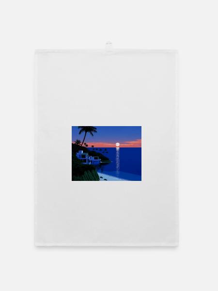 Beach sunset - Organic Geschirrtuch - Weiß - Vorne
