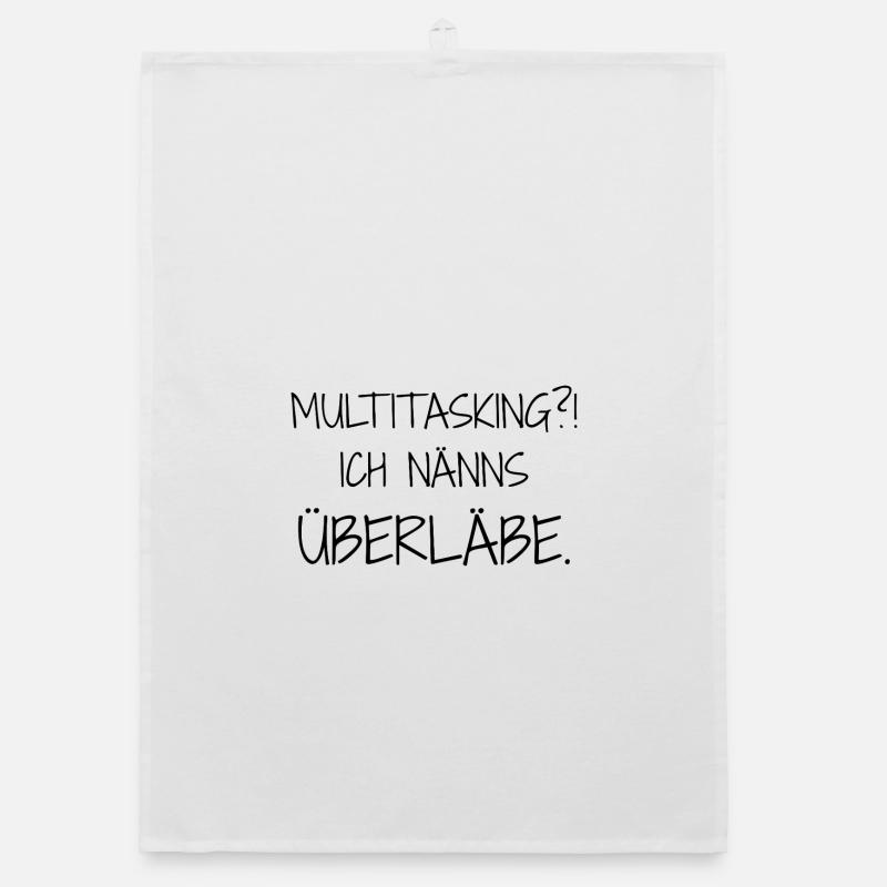 Statement-Design – Ironie trifft Alltag - Organic Geschirrtuch - Weiß