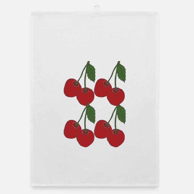 Cherries 4-fold Organic dish towel