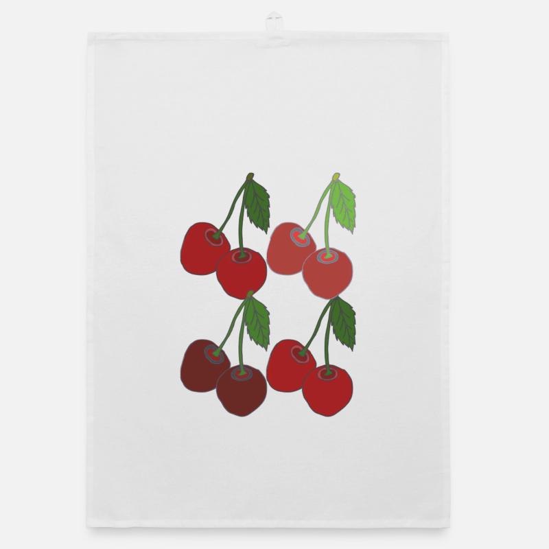 Cherries 4-fold Organic dish towel