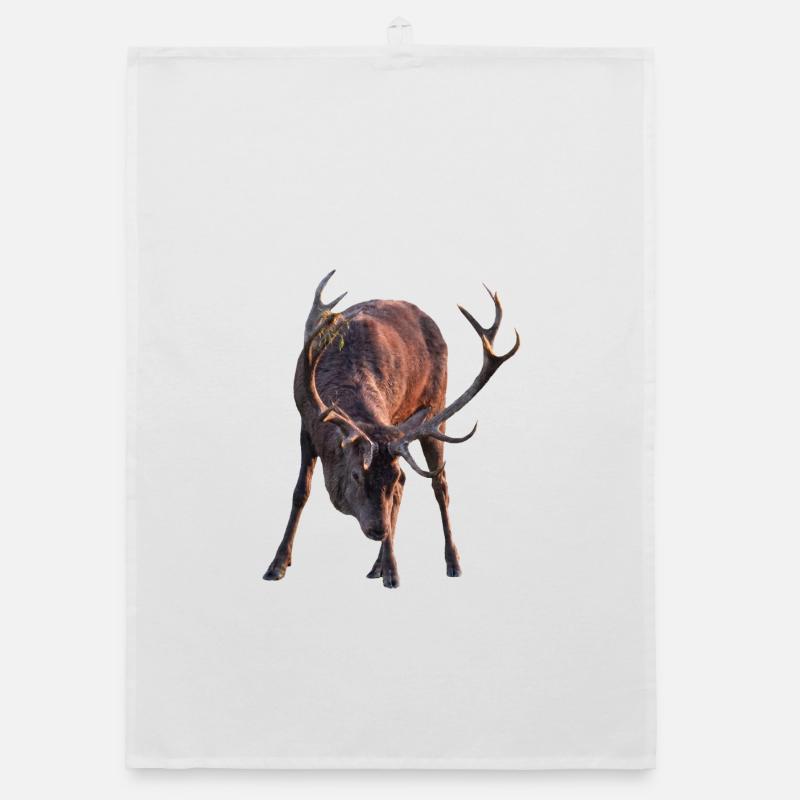 Cerf avec des bois voûté Torchon bio