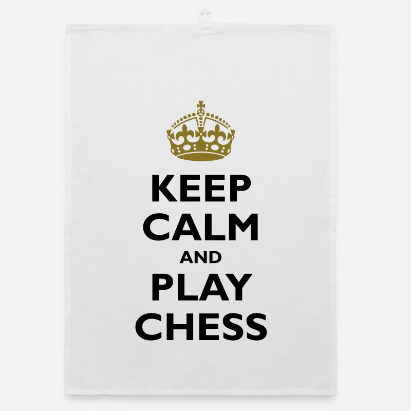 Keep calm and play chess - Organic Geschirrtuch - Weiß