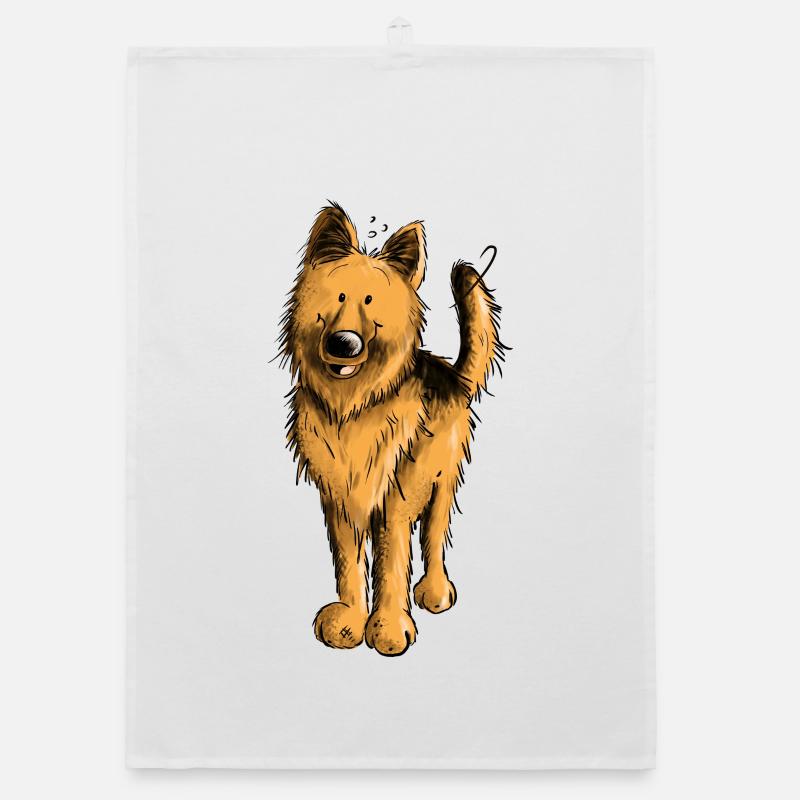 Lustiger Deutscher Schäferhund DSH Hund Comic Organic Geschirrtuch