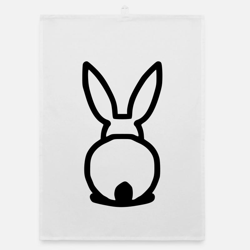 süßer Hase von hinten Organic Geschirrtuch