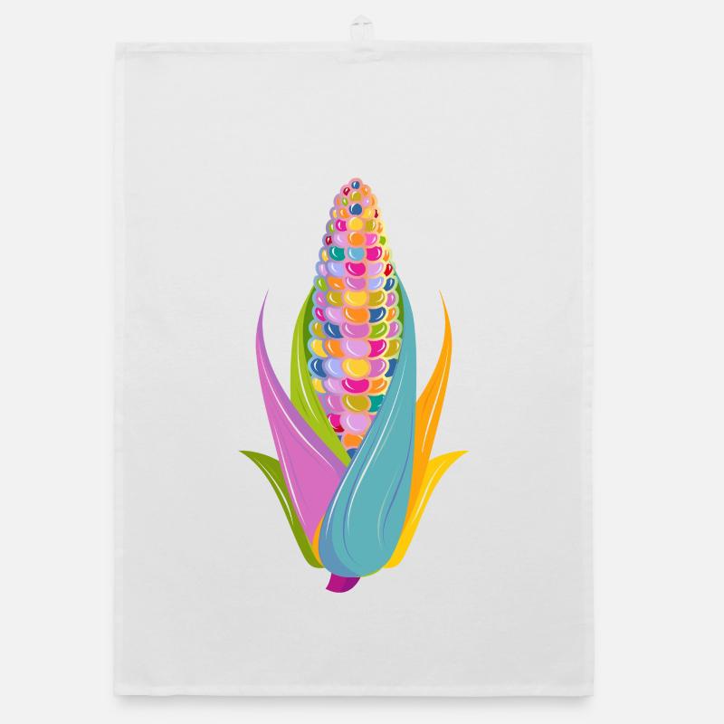 Colorful Pop Art Corn in Bright Colors Organic dish towel