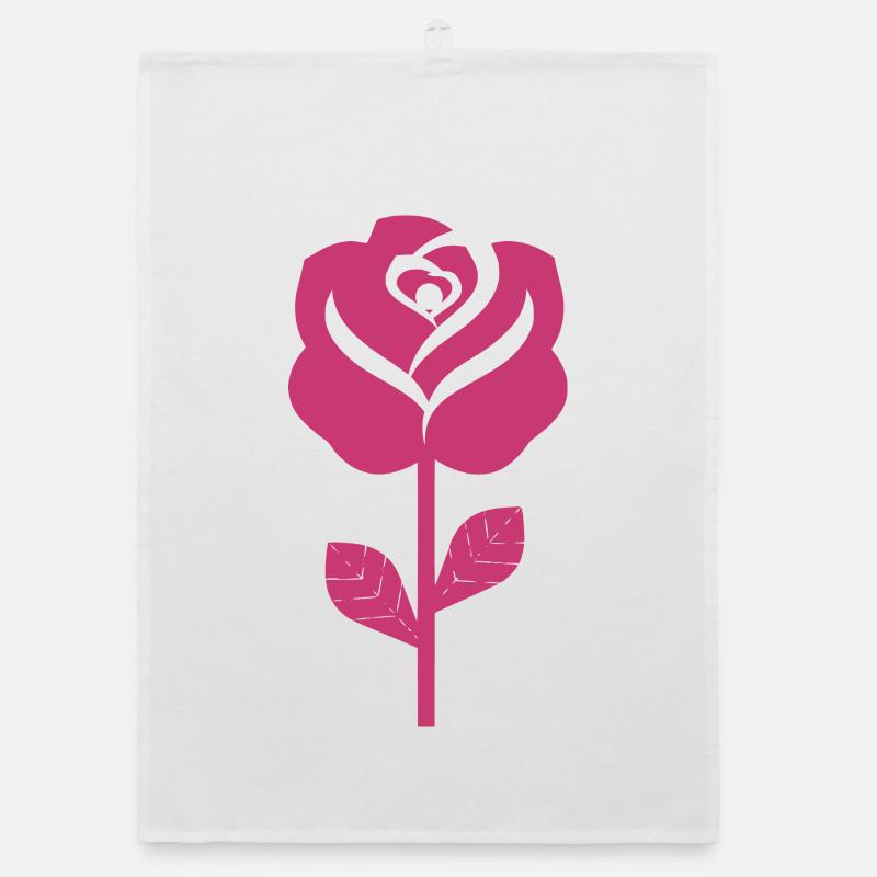 Illustration abstraite de rose rose Torchon bio
