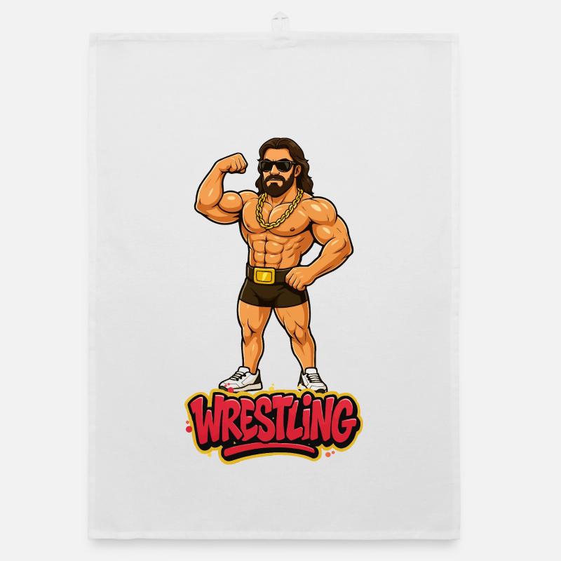 Dessin animé de lutteur Torchon bio