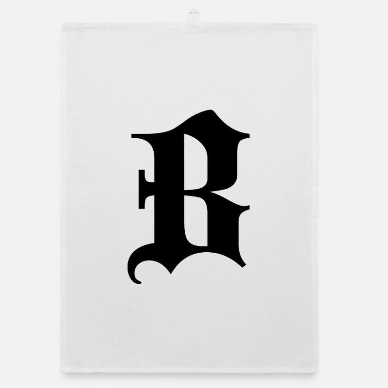 Verziertes gotisches B-Monogramm Organic Geschirrtuch