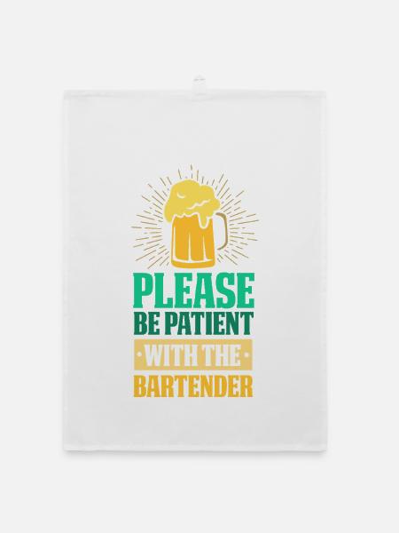 waiter bartender bartender bartender barchef - Organic dish towel - white - Front