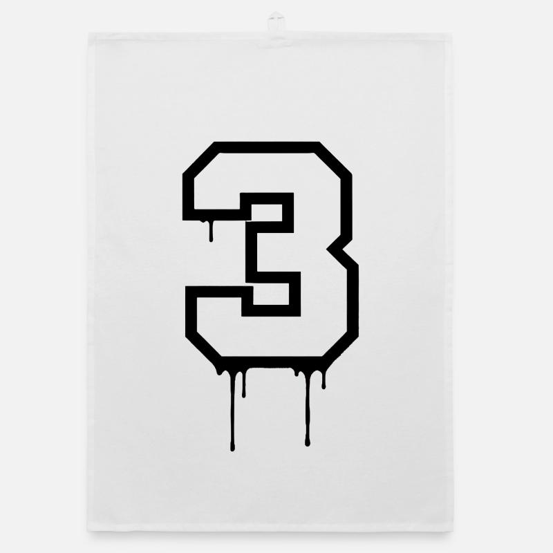 Graffiti Style Numéro 3 Design Torchon bio