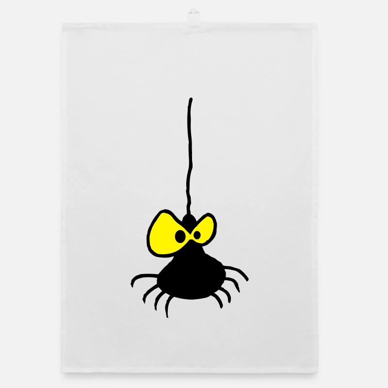 Grumpy Spider Zweifarbiges Design Organic Geschirrtuch