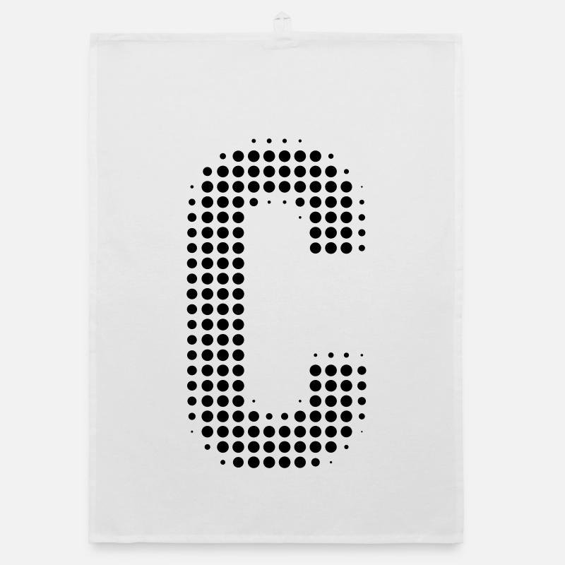 C letter dots grid Organic dish towel