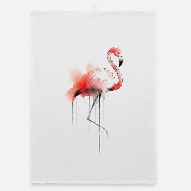 Flamingo Aquarelle Torchon bio