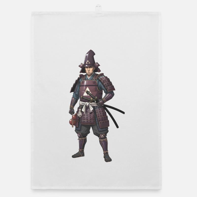 Purple Armored Samurai Sengoku Organic dish towel