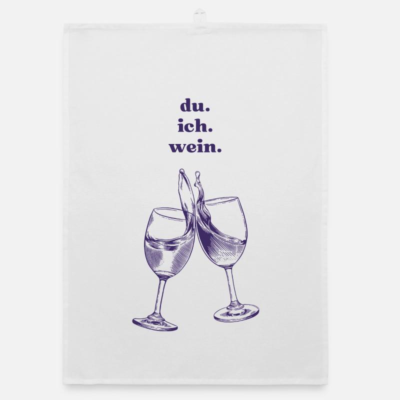 du. ich. wein.  Organic Geschirrtuch