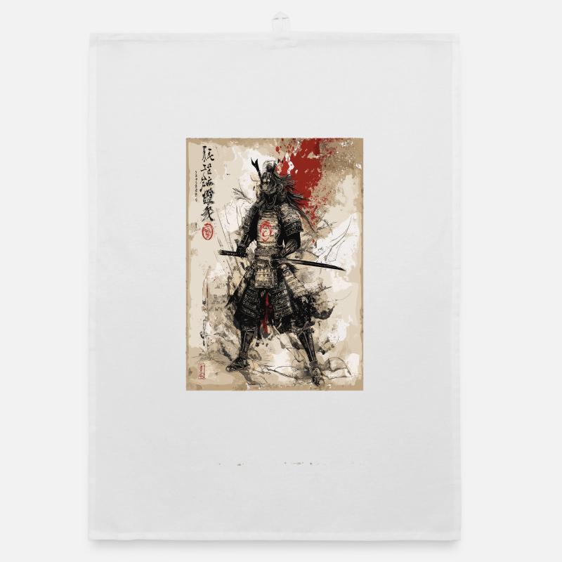Samurai-Krieger in traditioneller Rüstung Organic Geschirrtuch