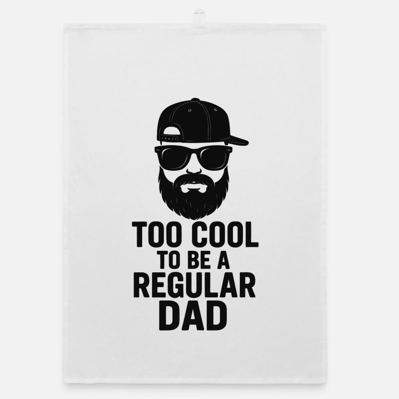 Cooler Papa: Bart, Cap & Brille – Vatertag Idee Organic Geschirrtuch