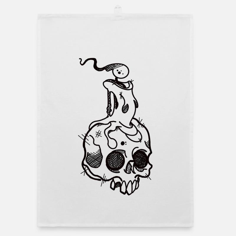 Skull and Candle Organic Geschirrtuch