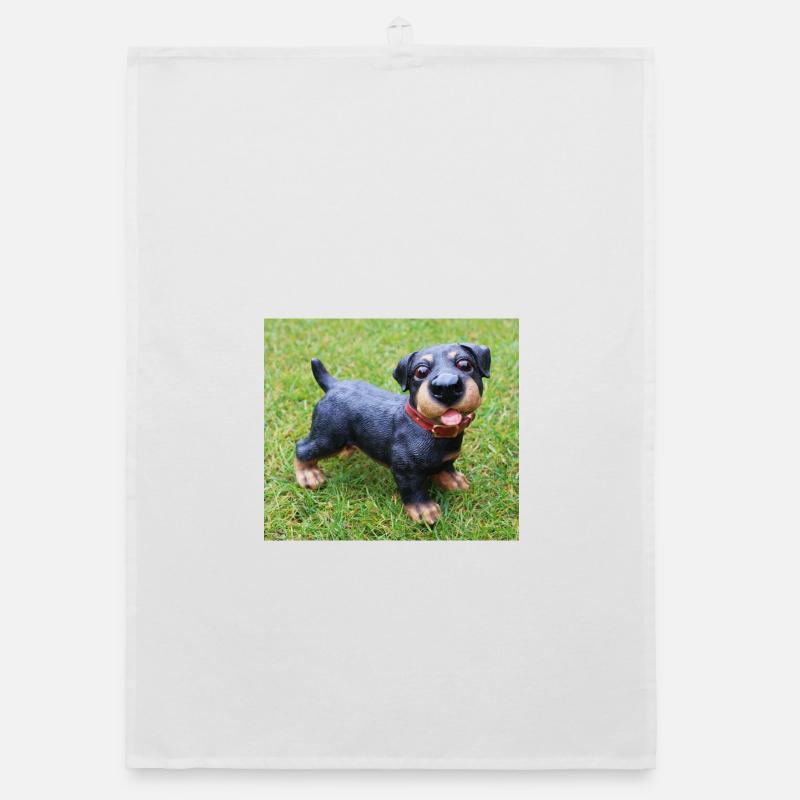 Mignon chiot teckel imprimé Torchon bio