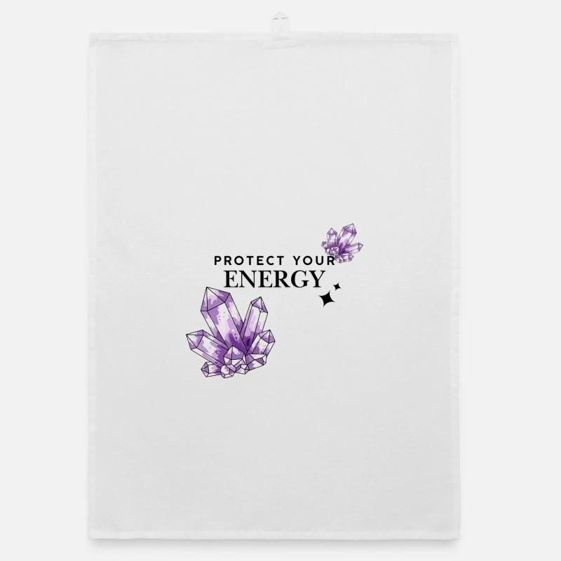 Violet crystal clusters on black Organic dish towel