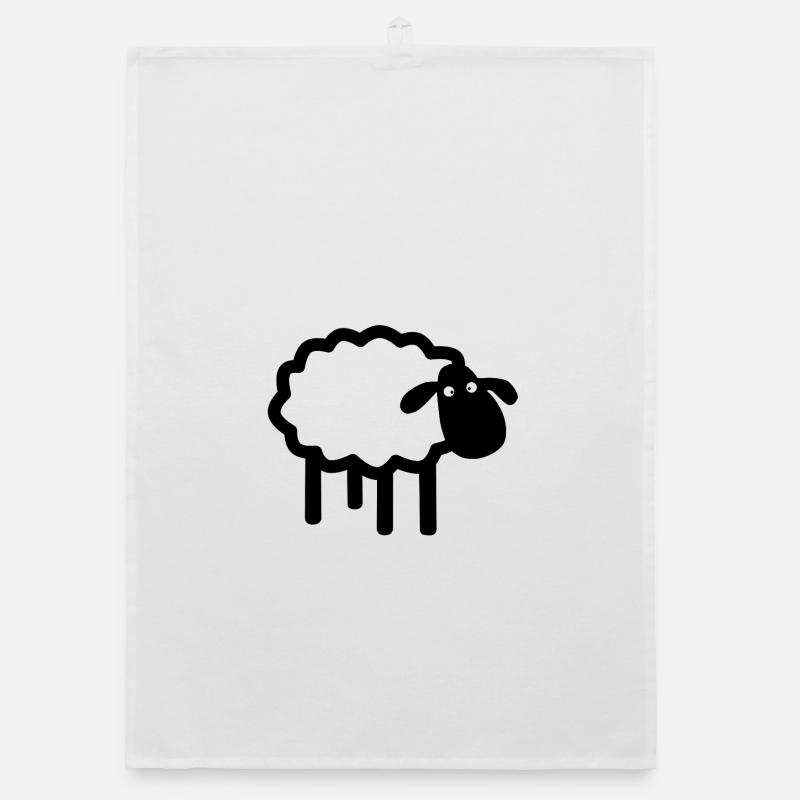 Kuckuck-Schaf-Silhouette - Organic Geschirrtuch - Weiß