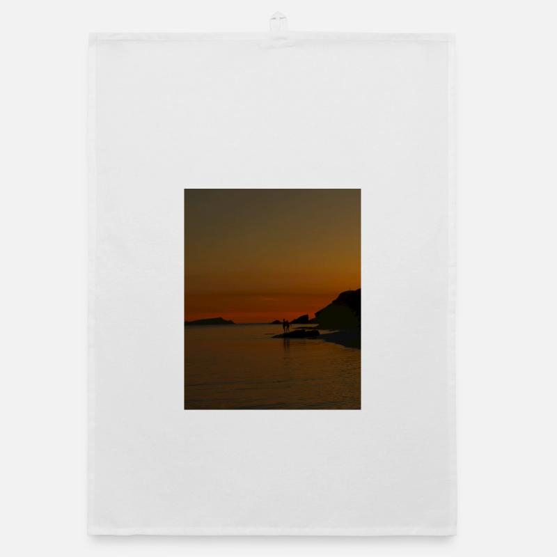Sunset, Silhouettes Organic dish towel