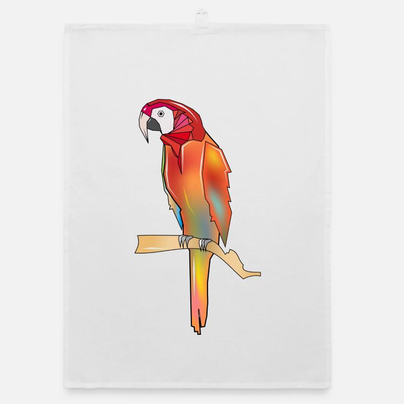 perroquet coloré dans un style polygone Torchon bio