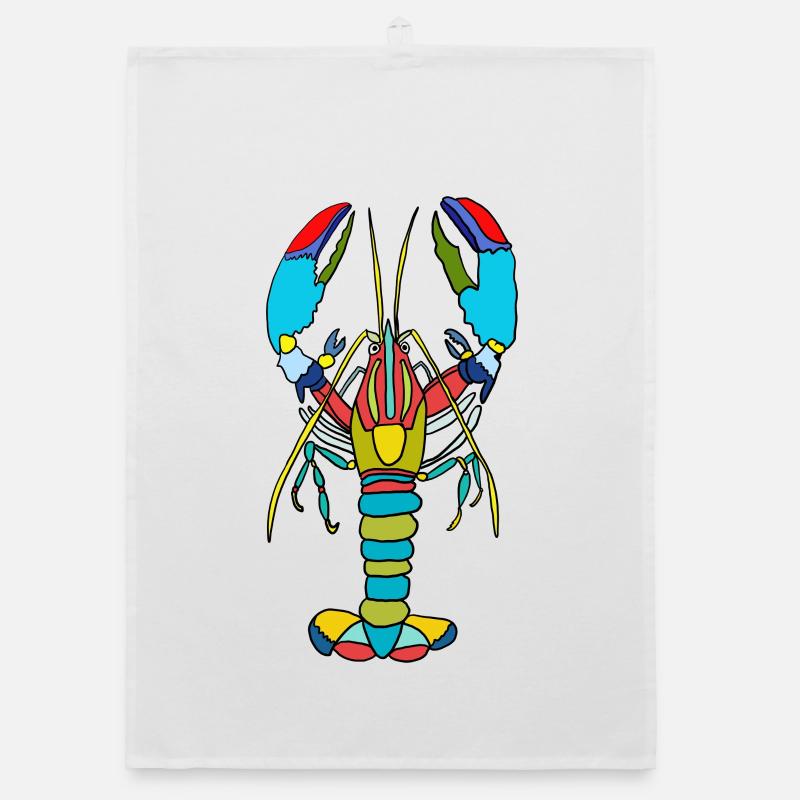 Crabe coloré style néon Torchon bio
