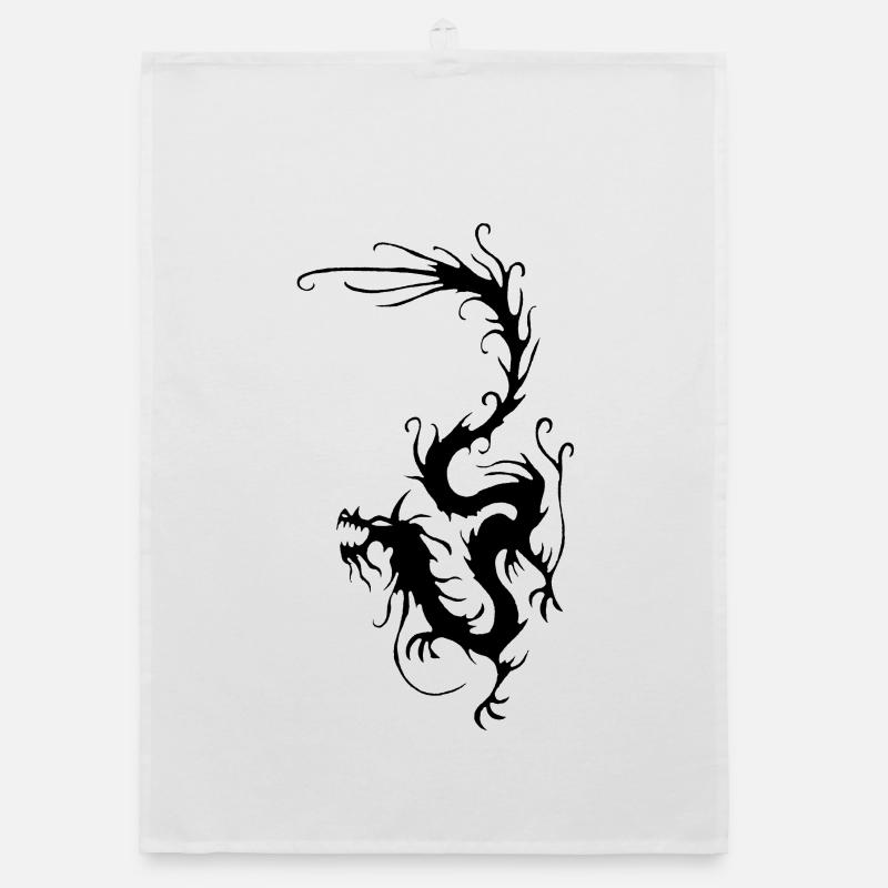 Black Smoke Dragon Organic dish towel