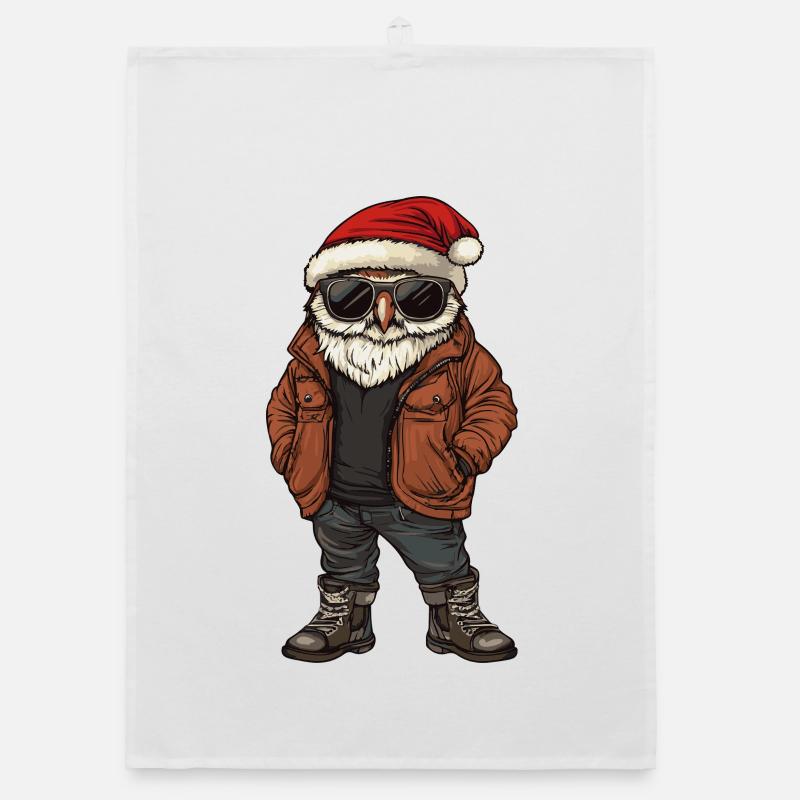 Noël Hibou Hiver Torchon bio