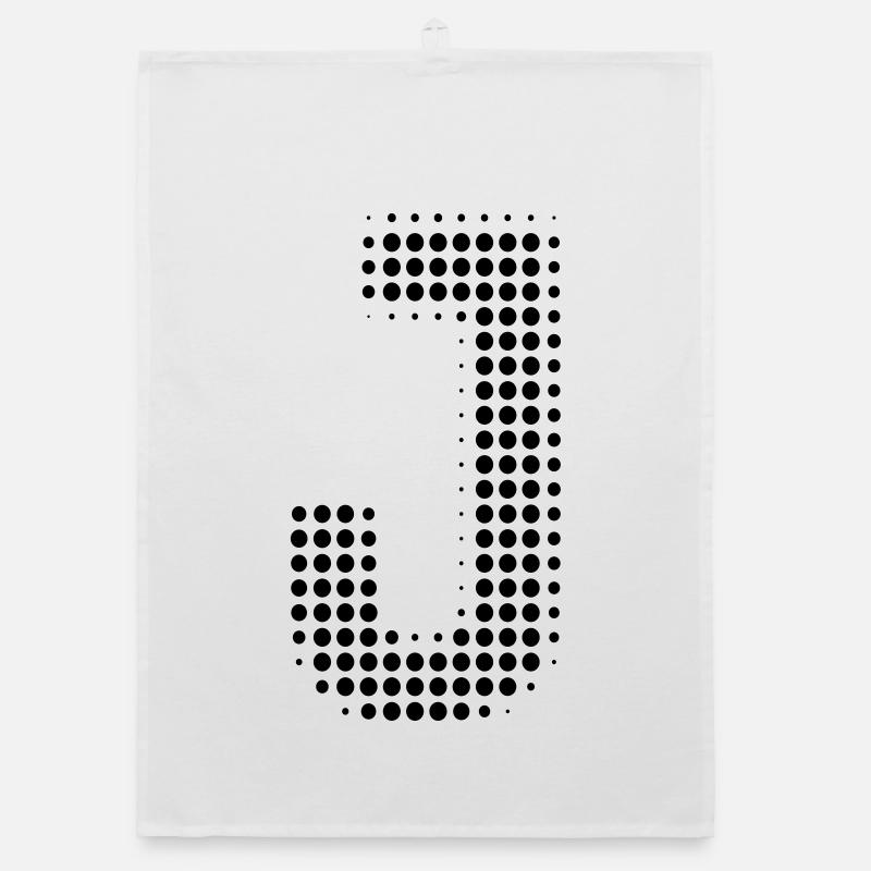 J Buchstabe Punkte Raster Organic Geschirrtuch