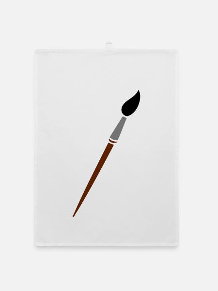 paint brush - Organic dish towel - white - Front