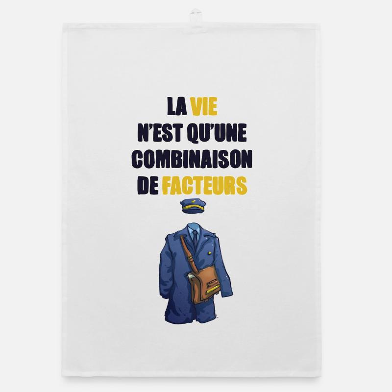 La vie n’est qu’une combinaison de facteurs - Torchon bio - blanc