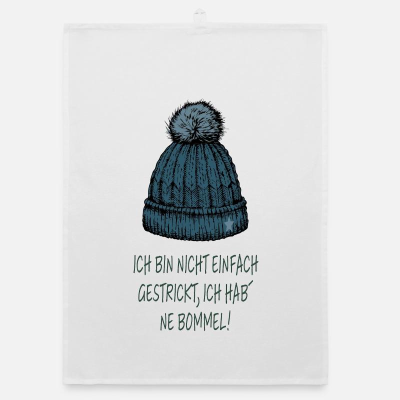 Ich bin nicht einfach gestrickt – Bommel Spruch Organic Geschirrtuch