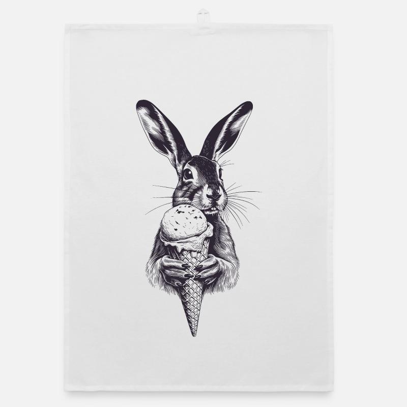 Hase mit Eis Vintage Gravur Torchon bio