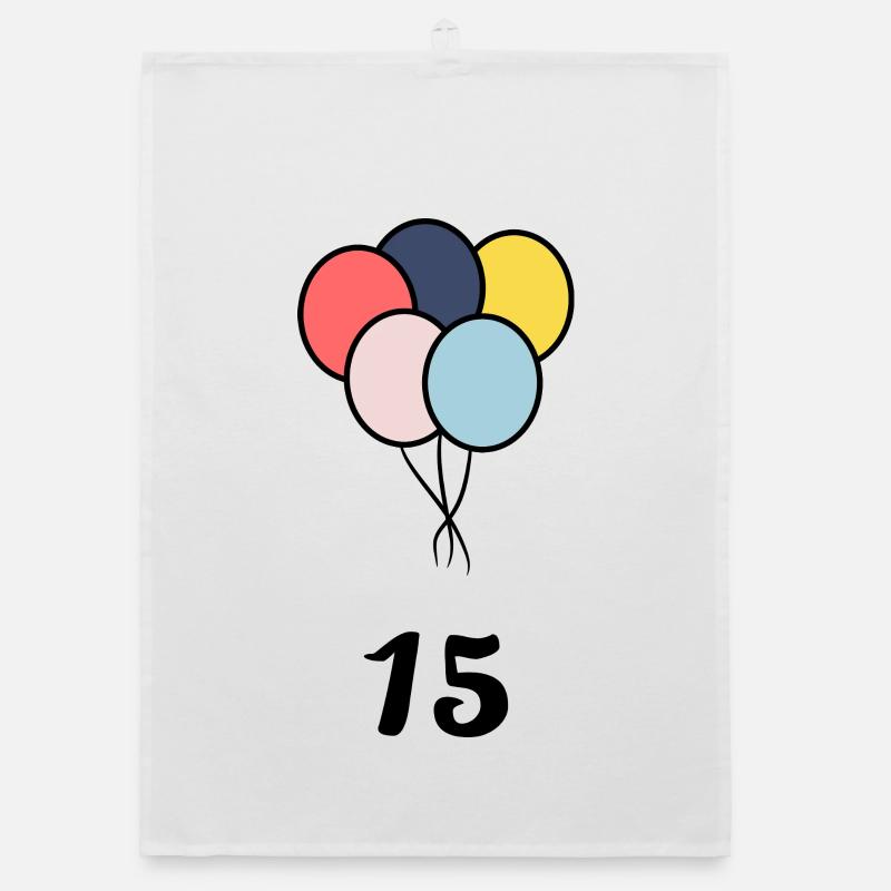 15. 15 ANS. 15e ANNIVERSAIRE. ANNIVERSAIRE 15 ANS. Torchon bio