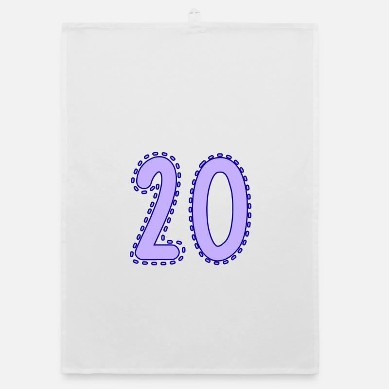 20. 20 ANS. 20e ANNIVERSAIRE. ANNIVERSAIRE 20 ANS. Torchon bio