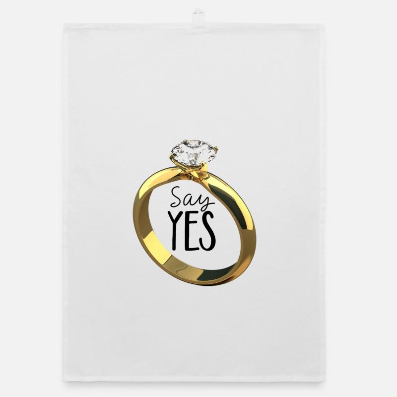 Sag ja! Heiratsantrag Organic Geschirrtuch