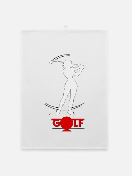 Golfeuse rétro - Torchon bio - blanc