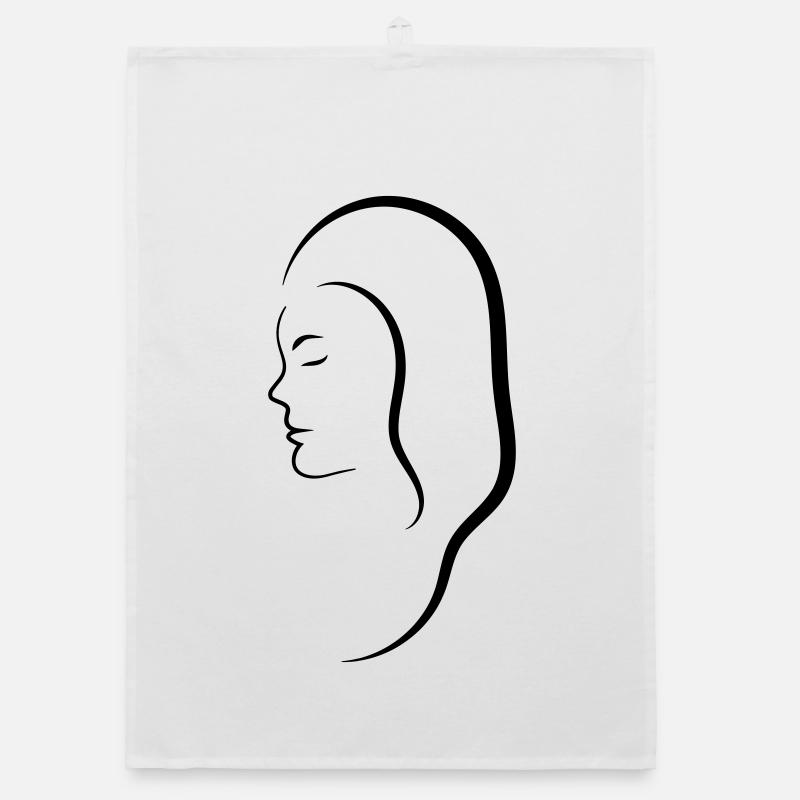 Kopf Frau Organic Geschirrtuch