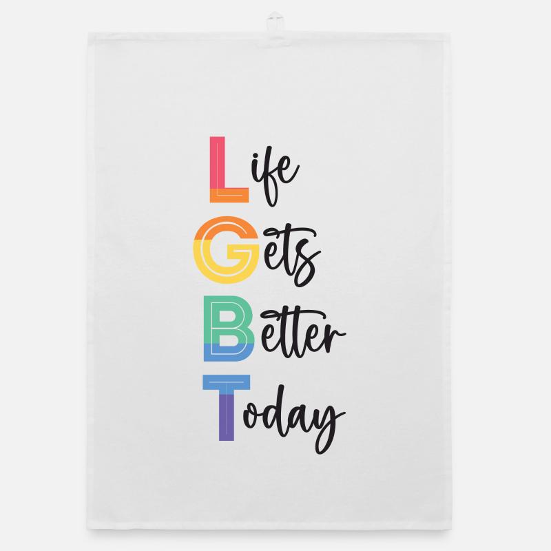 LGBT Pride Month - Life Gets Better Today Organic dish towel