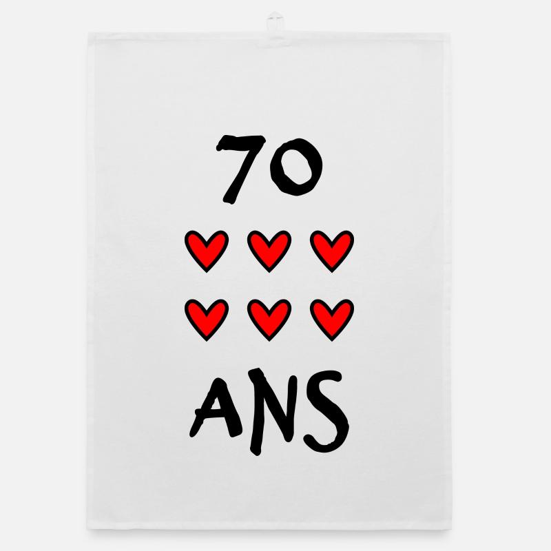 70. 70 ANS. 70e ANNIVERSAIRE. ANNIVERSAIRE 70 ANS. Torchon bio